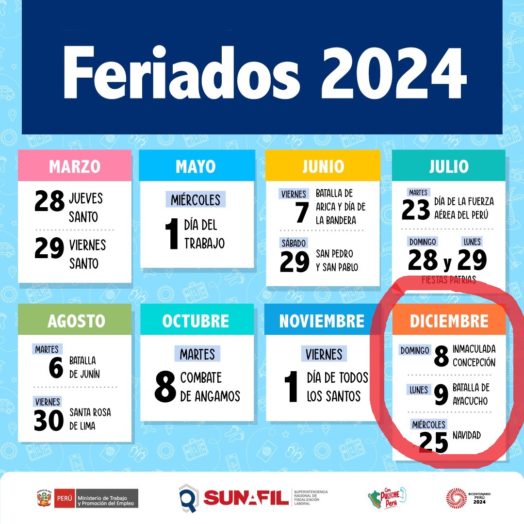 Confirman feriado largo del 6 al 9 de diciembre en Perú: ¿qué se celebra y qué trabajadores descansan?